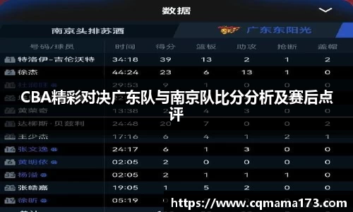 CBA精彩对决广东队与南京队比分分析及赛后点评
